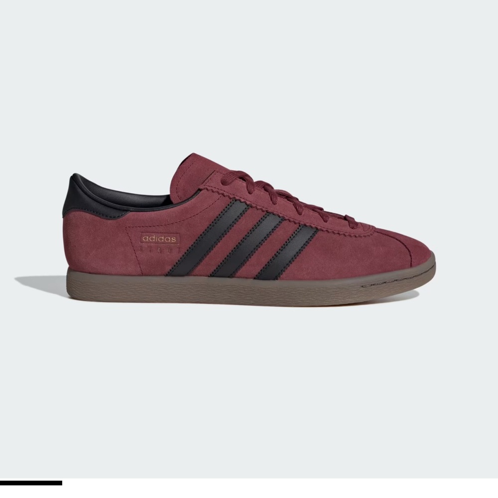 NWT and box Adidas Men's Stadts Maroon and Black Sneakers